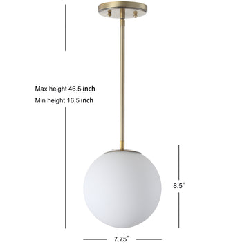 Bleecker 7.75" Metal/Glass Globe LED Pendant